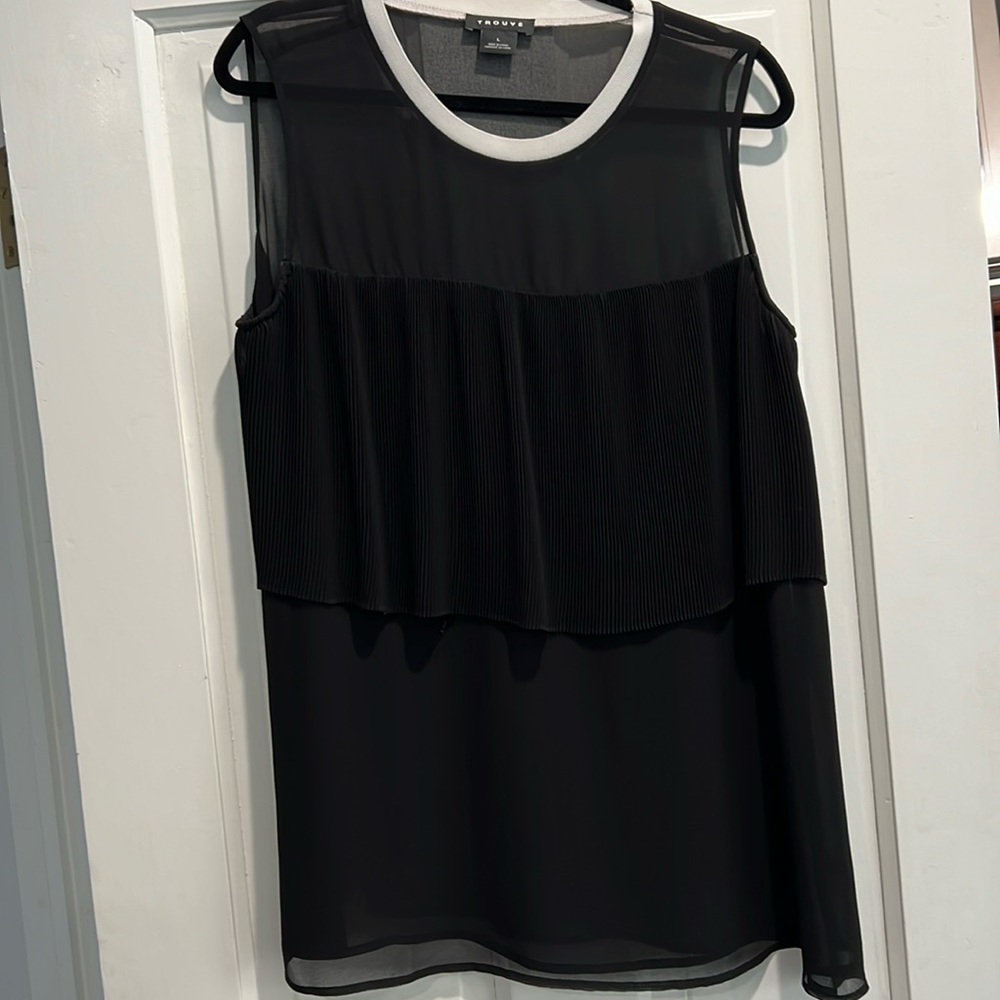 Trouvé - Designer - Chiffon Black Top
